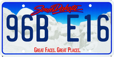 SD license plate 96BE16