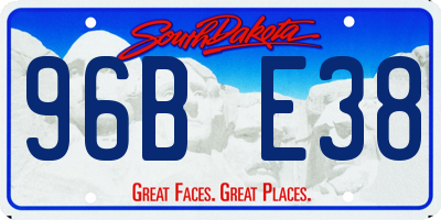 SD license plate 96BE38