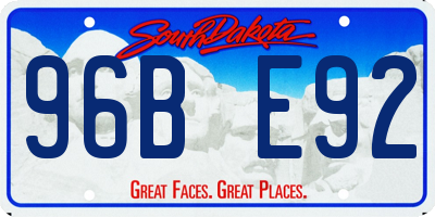 SD license plate 96BE92