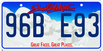 SD license plate 96BE93