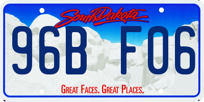 SD license plate 96BF06