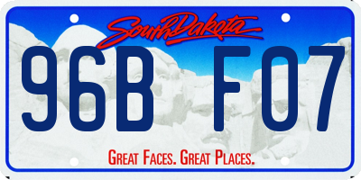 SD license plate 96BF07