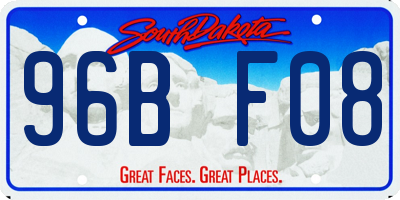SD license plate 96BF08