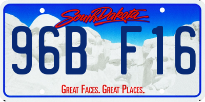 SD license plate 96BF16