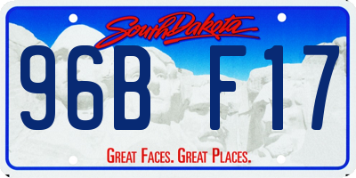 SD license plate 96BF17