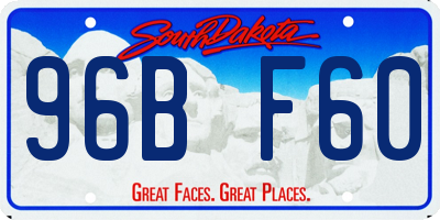 SD license plate 96BF60