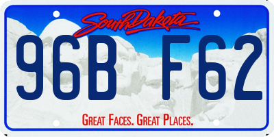 SD license plate 96BF62