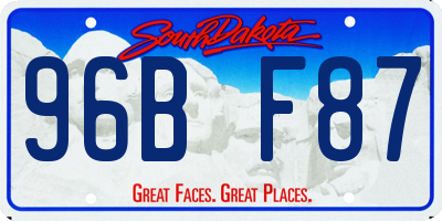 SD license plate 96BF87