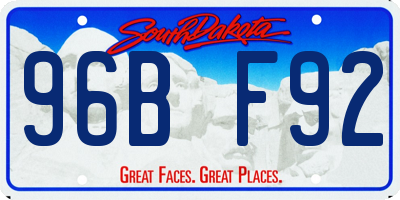 SD license plate 96BF92