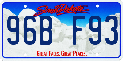 SD license plate 96BF93