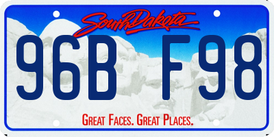 SD license plate 96BF98