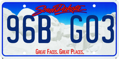 SD license plate 96BG03