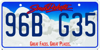 SD license plate 96BG35