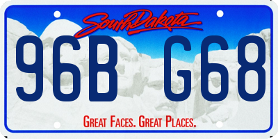 SD license plate 96BG68