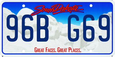 SD license plate 96BG69