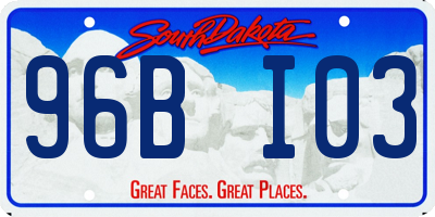 SD license plate 96BI03