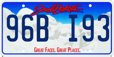 SD license plate 96BI93
