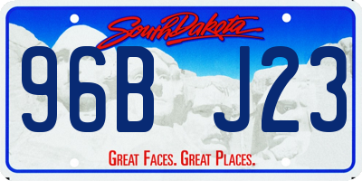SD license plate 96BJ23