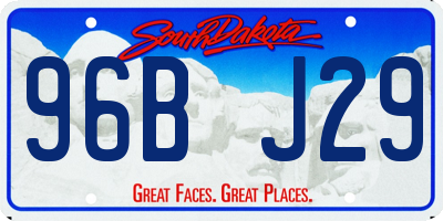 SD license plate 96BJ29