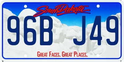 SD license plate 96BJ49