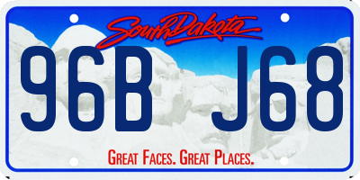 SD license plate 96BJ68
