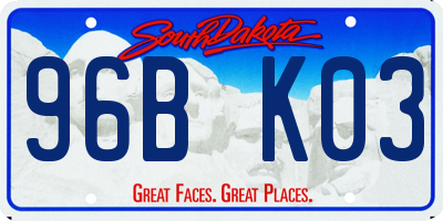 SD license plate 96BK03