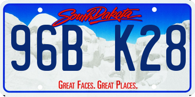 SD license plate 96BK28