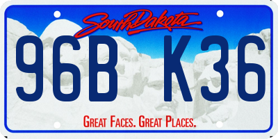SD license plate 96BK36