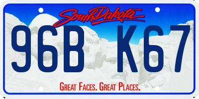 SD license plate 96BK67