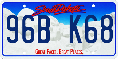 SD license plate 96BK68