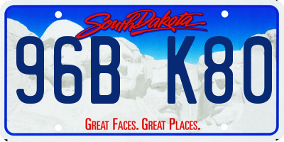 SD license plate 96BK80