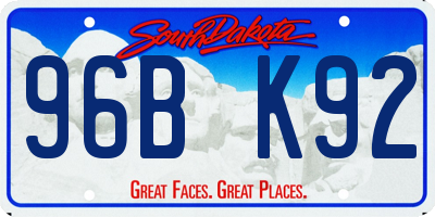 SD license plate 96BK92