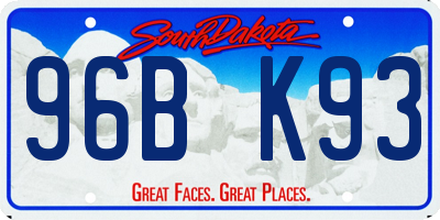 SD license plate 96BK93