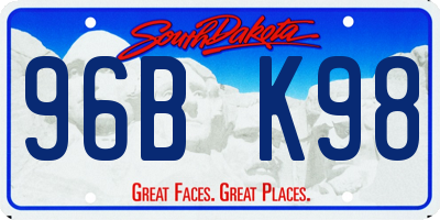 SD license plate 96BK98