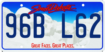 SD license plate 96BL62