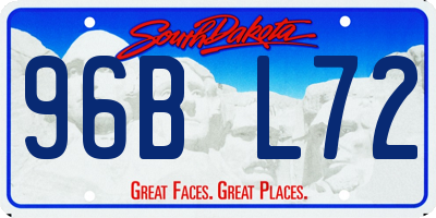 SD license plate 96BL72