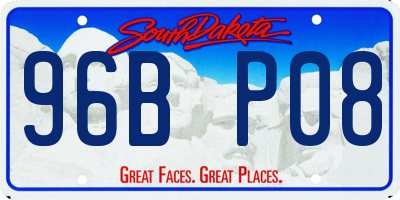 SD license plate 96BP08