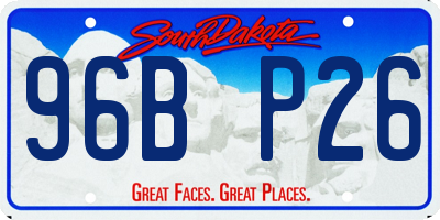 SD license plate 96BP26