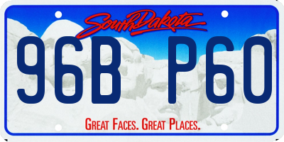 SD license plate 96BP60