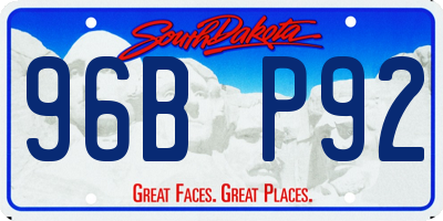 SD license plate 96BP92