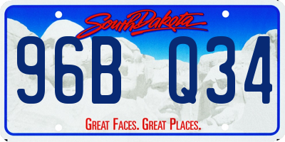SD license plate 96BQ34