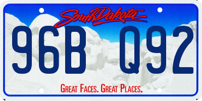 SD license plate 96BQ92