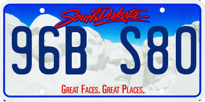 SD license plate 96BS80