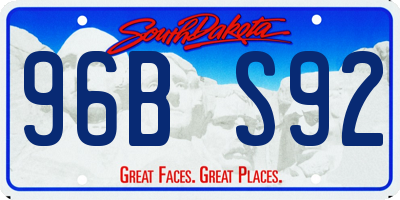 SD license plate 96BS92
