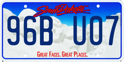 SD license plate 96BU07