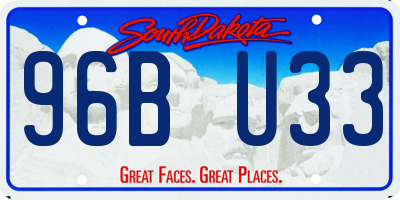 SD license plate 96BU33