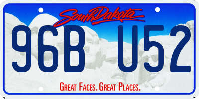 SD license plate 96BU52