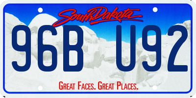 SD license plate 96BU92