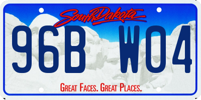 SD license plate 96BW04