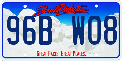 SD license plate 96BW08